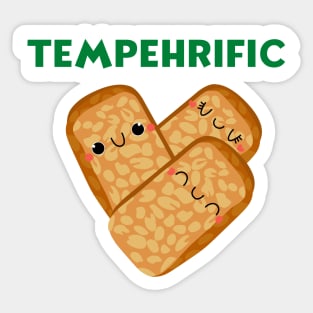 Tempehriffic Funny Vegan Pun Sticker